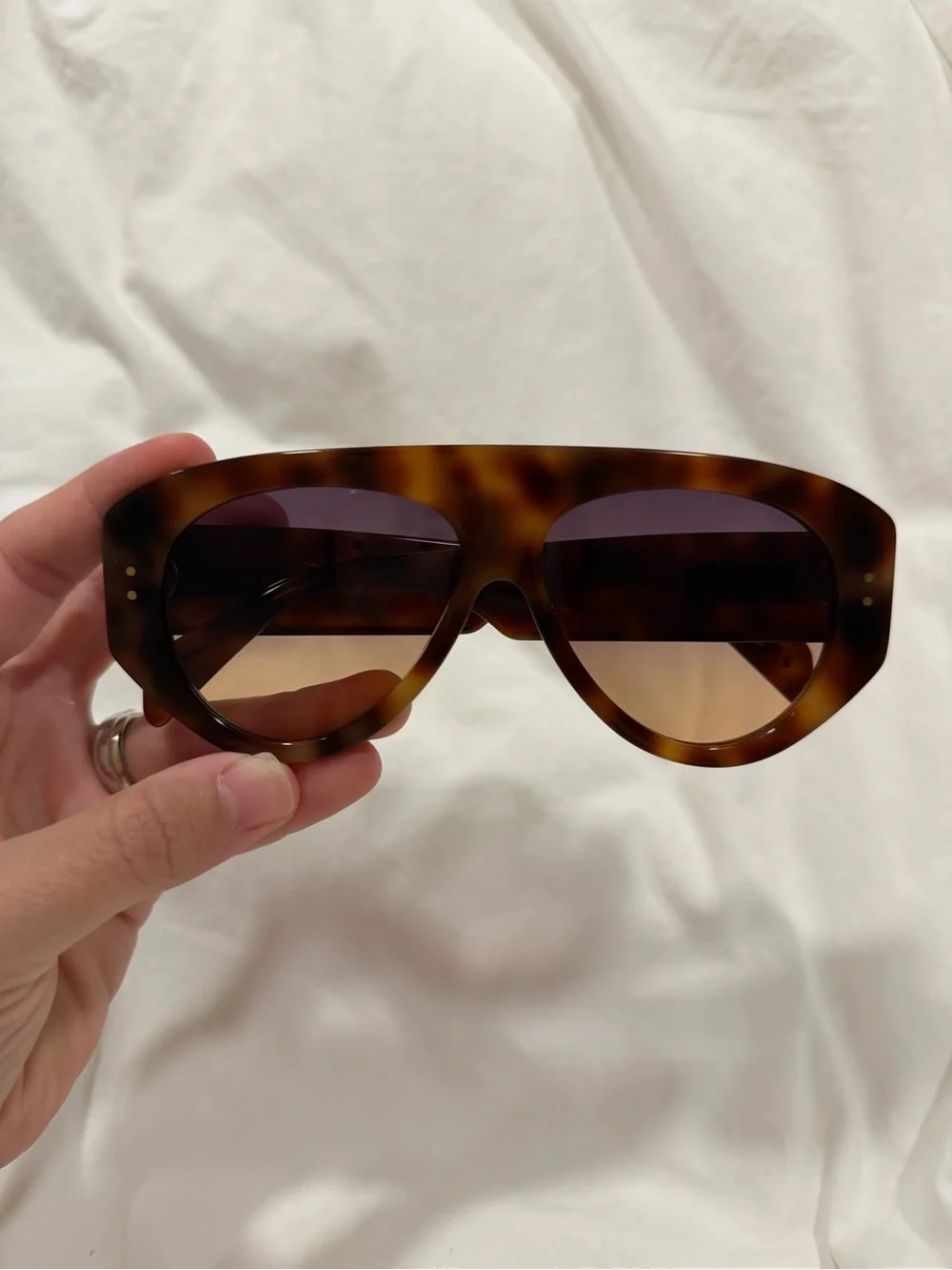 Jimmy Fairly Women’s Tortoiseshell Brown Oversized Shield Sunglasses
